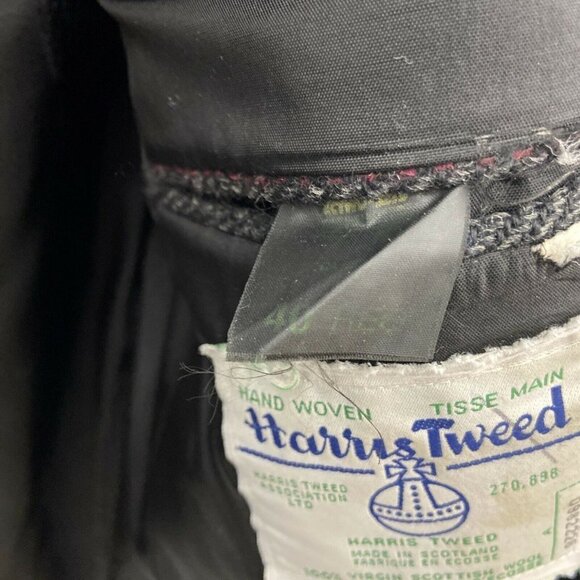 Moores Harris Tweed Men's 40 R Black Scottish Wool Blazer Sports Jacket - Picture 7 of 11